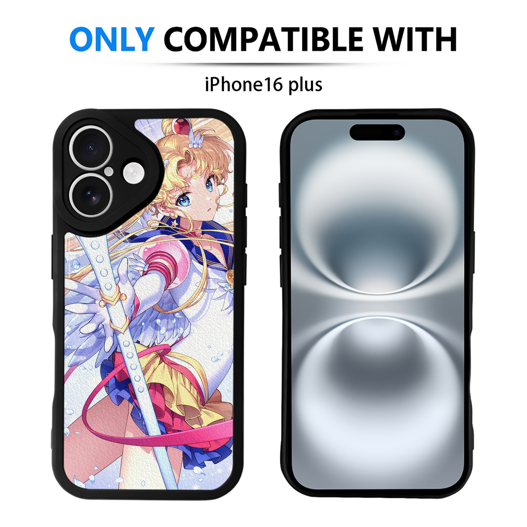（画像用） 美少女戦士セーラームーン Sailor Moon 【iPhone 16シリーズ対応】シリコンスマホケース（レザー調） 材質：シリコン